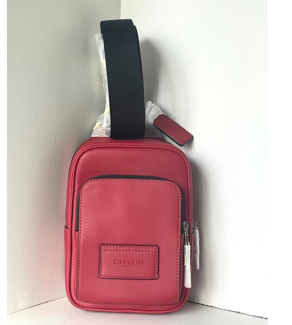 Coach Racer Sling Pack CU252 True Red Calf Leather Crossbody Bag